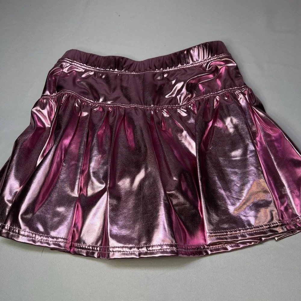 Azarhia Pink Metallic Skirt Skort‎ Little Girl 8/9 Shimmery Reflective Cute